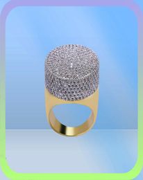 Men de bijoux Hip Hop Gold Ring Fashion Iced Out Out Quality Gemstone Simulation Simulation Diamond Rings for Men93522452627496