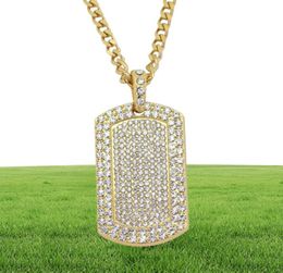 Collier Hip Hop Hop Bijoux Full Rhinestone Iced Out Dog Pendant Gold Colliers pour hommes4664012