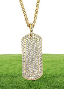 Collier Hip Hop Hop Bijoux Full Rhinestone Iced Out Dog Pendentif Gold Colliers pour Men7644056
