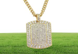 Collier Hip Hop pour hommes, bijoux en strass complet, pendentif chien glacé, colliers en or pour hommes 6310065