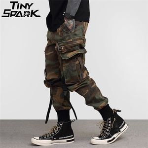 Heren Hip Hop Pant Side Pockets Vintage Camouflage Cargo Pant Streetwear Casual Harem Pant Militaire taticale broek gewassen 201128