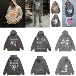 Sudadera con capucha de hip hop para hombre, sudaderas con capucha de diseñador para hombre, ropa de calle, conjunto a juego de lujo, traje de mujer y hombre, traje de mezclilla, sudadera de algodón gris oscuro negro, chándal XXL