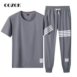 HENS HIP HOP SET Zomer Fashion Men Short Sets T -shirt Shorts Male casual patchwork sportkleding pant tracksuit jogger 4xl 220621