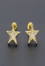 Heren hiphop oorbellen sieraden mode hoge kwaliteit goud zilver vijfpuntige ster oorbel voor heren4848265