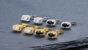Mens hiphop stud oorbellen sieraden hoogwaardige mode ronde goud zilveren zwarte diamant oorbel voor MEN9865985