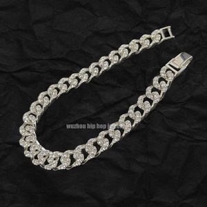 Bracelet à chaîne HipHop pour hommes 10 mm de largeur réel 925 argent en argent VVS VV excellent