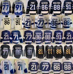 Hombres 2024 Hockey negro alternativo 91 Steven Stamkos Jerseys Retro inverso 21 Brayden Point 77 Victor Hedman 86 Nikita Kucherov 88 Andrei Vasilevskiy Stadium Series