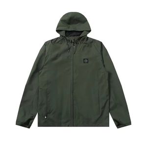Mens Hooded Jacket Coat Casual Outdoor Bordidered Logo High Street Hoodies Windscheper Outerwear