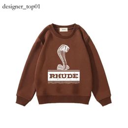 Hoodie Brand Designer Rhude Hoodie Designer de luxe Kid Sweat à sweat Rhude Vêtements Baby Pulls Sweatshirt Sweatshirt Child Clothes Full Sleeve Pullover 5895