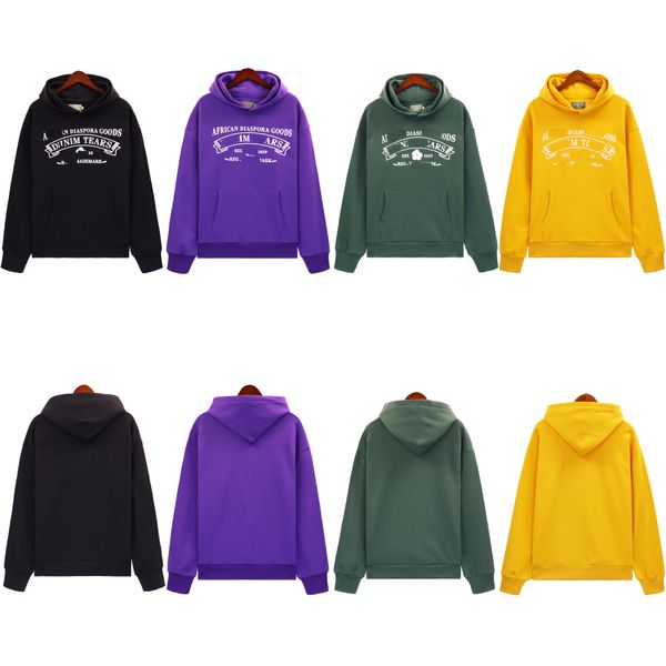 Sweat à capuche pour hommes Sweat à capuche Denim Noir, violet, jaune, vert Sweat-shirt de jogging ample à imprimé monogramme américain streetwear