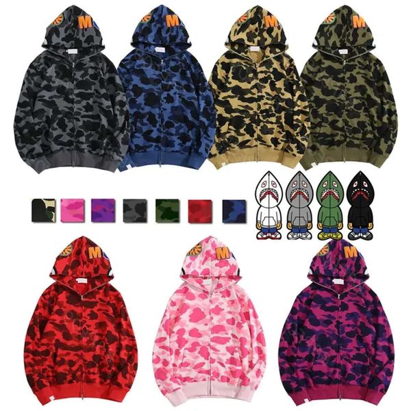 Sudadera con capucha para hombre Sudadera con capucha de diseñador Sudadera con capucha con cremallera completa para mujer Chaqueta de camuflaje negro Sudadera con capucha azul Cárdigan de manga larga para hombre Fa 447