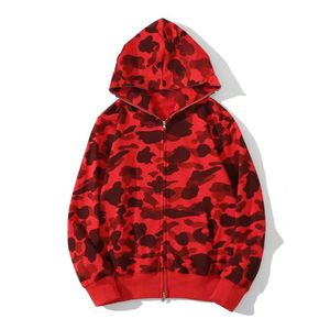 heren hoodie full zip up shark hoodies voor dames katoenen designer camouflagejack met lange mouwen en hooded sweatshirt met capuchon