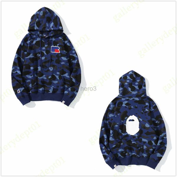 Hombres sudaderas para hombres diseñador sudadera con capucha tiburones jarras sujeciones de láminas camuflaje luminoso