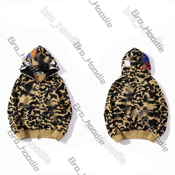 Sweat à capuche pour hommes ensemble bapestar sweat à capuche sweat à capuche Hommes Femmes Full Up Up Shark Luminal Sweat à capuche Double Camouflage Camouflage Couple Coton Coton Coat Bapessta 266