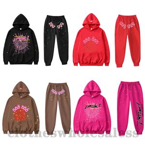 Sudadera con capucha para hombre Chándal Sp5der Joven matón Cantante de hip-hop europeo americano con letras de burbujas Pareja masculina y femenina Sudaderas con capucha de telaraña