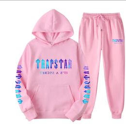 sweat à capuche homme Street sportswear unisexe Sportswear gris Luxe hommes trapstar à manches longues à capuche Lettre Imprimé Design veste pantalon Printemps s-xl coton streetwear