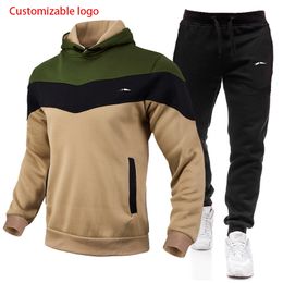 Traje de sudadera con capucha masculina Women Brand Sports Wear Sport Sports Train Men Winter Men Dos piezas Conjuntos de ropa de calle con capucha de gran tamaño A2QG