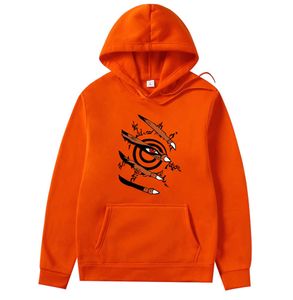 Hommes Sweat À Capuche Harajuku Japon Anime Kurama Ninjutsu Imprimer Streetwear Hoodies Mode Casual Lâche Surdimensionné Hommes Vêtements H0910