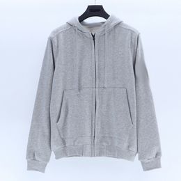 Sweat à capuche pour hommes, pull style italien, automne et hiver, veste décontractée à fermeture éclair avec badge, manches longues, taille asiatique