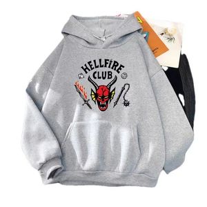 Heren hoodie sweatshirts vreemd verhaal bedrukt trui dames eenvoudige casual losse hoodie straat oversized herfst warm sportpak kleur zwart geel roze grijs