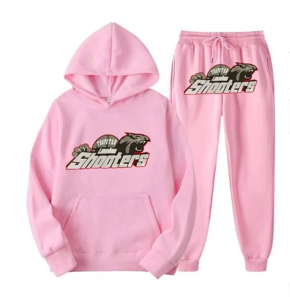 Sweat à capuche pour hommes Trapstars Survêtement arc-en-ciel à capuche broderie peluche lettre décoration épaisse tête de tigre sweat à capuche lettre sportswear hommes et femmes costume de sport S7RR