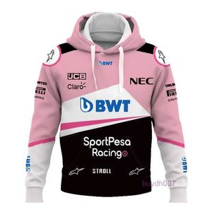 Sweats à capuche pour hommes 2023/2024 Nouveau F1 Formula One Racing Team Sweatshirts Match Point BWT Fan Rose Confortable Jersey Ligne Vêtements Saison Power Zpws