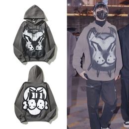 Heren Hoodies en vrouwen Cartoon Dog hoofd Graffiti Printing Hooded Sweater Hoodie