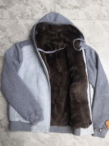 Sweats à capuche pour hommes automne et hiver Loro Paina cachemire tricoté manteaux gris à capuche