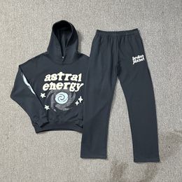 Sweats à capuche pour hommes planète cassée à capuche mousse Graffiti lettre pull Hip Hop Harajuku sweats pull femmes à manches longues costumes