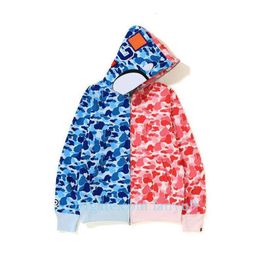 Heren hoodies Camouflage ontwerp rood geel blauw splicing fleece trui Plus size rits trui Liefhebbers Sweatshirts Designer Fashion Hoodie Jacket streetwear b56