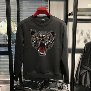 Sudaderas con capucha para hombre Fitness Ropa de diseñador de manga larga Perforación Salvaje Sudadera con capucha para hombre Ronda Hip Hop Sudaderas divertidas