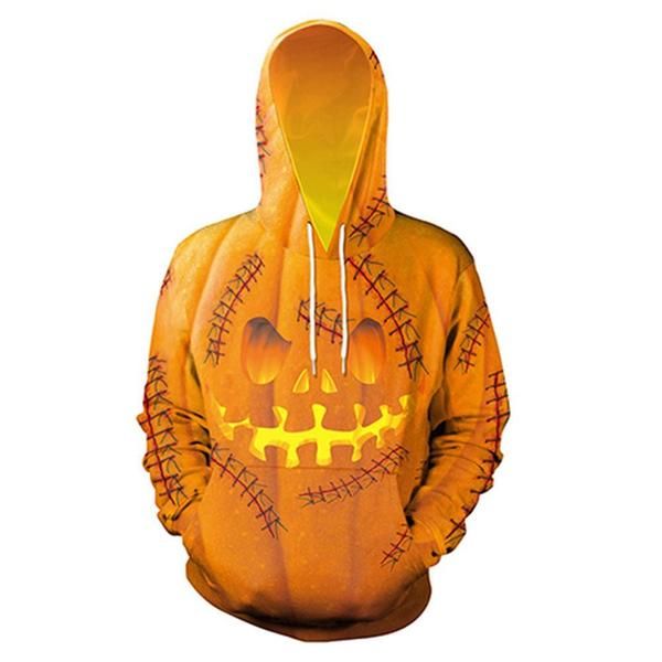 Hommes Hoodies Halloween Sweat À Capuche Citrouille Roi Crâne Imprimer Sweats Effrayants Streetwear Drôle Squelette À Capuche Hommes Femmes À Capuche Pull Décontracté