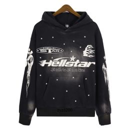 Sweats à capuche pour hommes Hellstar racer sweat à capuche vintage noir hip hop mode pulls molletonnés