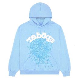 Heren Hoodies Nieuwe Sky SP Der Men Women Hip Hop Young Thug Spider Hoodie World Wide Sweatshirts Print pullover Hoody Light Blu Groothandel