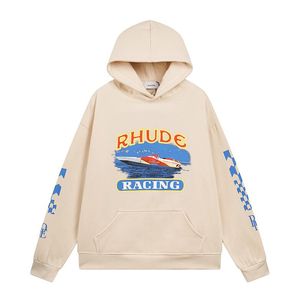 Heren Hoodies Rhude Hoodie Letter Print Lange Mouw Fashion Men Women Sweatshirts Luxe trui Hip Hop Hoodies Luxury Brand Sweatshirts Us -maat