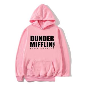 Heren Hoodies Sweatshirts 2021 Kantoor Sweatshirt / Woemn Fleece Dunder Mifflin Paper Inc Hoodie Uni Crewneck Dames Met Capuchon Drop Deliver Dhp5Z