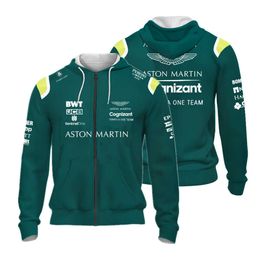 Sweats à capuche pour hommes Sweatshirts 2023 T-shirts de l'équipe F1 Aston Martin Pilote de course espagnol dédié Fernando Alonso 14 et Stroll 18 surdimensionné