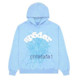 Hoodies pour hommes Sweatshirts 2023 New Sky Blue Sp5der Hoodie Men Femmes 1 Hip Hop Young Thug Spider World Wide 555555 Imprimer Pullover Light 31 ans