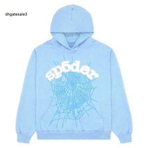 Sweats à capuche pour hommes Sweatshirts 2023 Nouveau Sky Blue Sp5der Sweat à capuche Hommes Femmes 1 Hip Hop Young Thug Spider Sweat à capuche dans le monde entier 555555 Sweatshirts Imprimer Pull à capuche Bleu clair