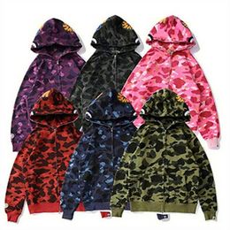 Hoodies pour hommes Sweatshirts 2023 Shark Designer Sweat à sweat pour hommes Camouflage veste jogger zipper japonais de mode de sport de mode de sport de veste à capuche Hoody H