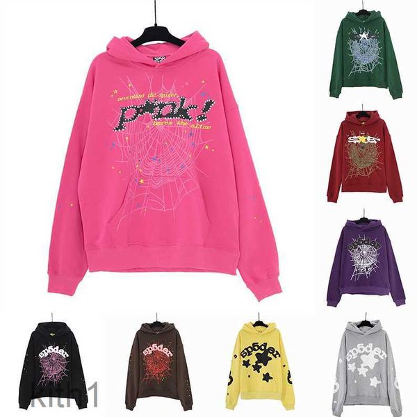 Sweats à capuche pour hommes Sweatshirts 2023 Sp5der Sweat à capuche Hommes Femmes Hip Hop Spider Print Pull à capuche Rose Noir T3 H1QO