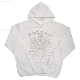 Sweats à capuche pour hommes Sweatshirts 2023 Blanc Sp5der Coton Incrusté Diamant Sweat À Capuche Hommes Femmes Web Graphique Qualité Spider 555555 Jeune Thug Y2k Streetwear Q561