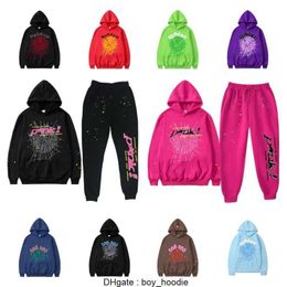 Heren Hoodies Sweatshirts 2024 Nieuwe Hemelsblauw Sp5der Hoodie Mannen Vrouwen Hip Hop Young Thug Spider World Wide 555555 Print Trui met Capuchon P38N