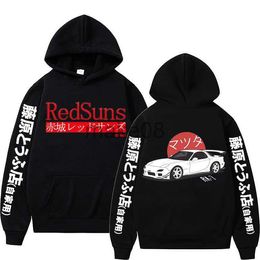 Sweats à capuche pour hommes Sweats Anime Initial D Hoodies Mazda RX7 Sweat à capuche imprimé Hommes Femmes JDM Automobile Culture Hoodies Unisexe Mode Sweat Streetwea J230629