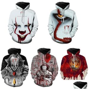 Heren hoodies sweatshirts aankomst het hoofdstuk twee film pennywise clown Stephen King 3d hoodie mannen mode personaity hiphop cool druppel otr2u
