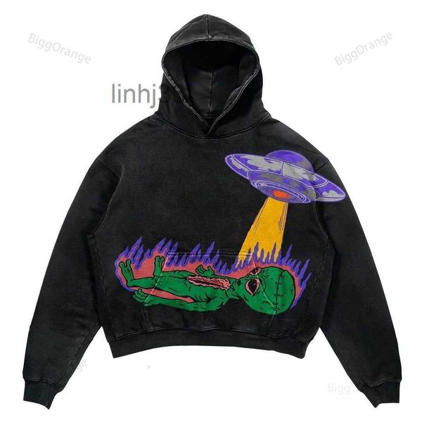 Sweats à capuche pour hommes Sweatshirts automne et hiver Alien Print Street Fashion motif de crâne rétro pull à capuche hommes haut pour femme Harajuku Anime 2307038iu7ovx6 8