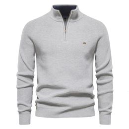 Sweats à capuche pour hommes Sweatshirts Automne Coton Zipper Cardigans pour Hommes Mode Casual Social Pulls Col Haut Chaud Hiver Pull Tricoté 231218