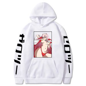 Heren Hoodies Sweatshirts Autumn Hoodies Anime Zero Two Print pullover Hoodie Dames Super Hoodies Harajuku Y2K Hoodie Casual unisex sweatshirt jas 240425