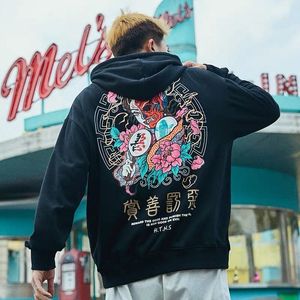 Sweats à capuche pour hommes Sweatshirts Noir Chinois Sweat à capuche Casual Funny Hip Hop Japon Gothique Streetwear Vêtements Tops Manteau Mâle Hiver 230727