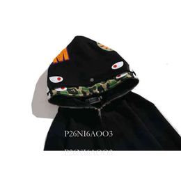 Hoodies pour hommes Sweatshirts Marque Chao Shark Head Head Double Hat Camouflage Cardigan et Femmes Uniform High Quality Hoodie Coat